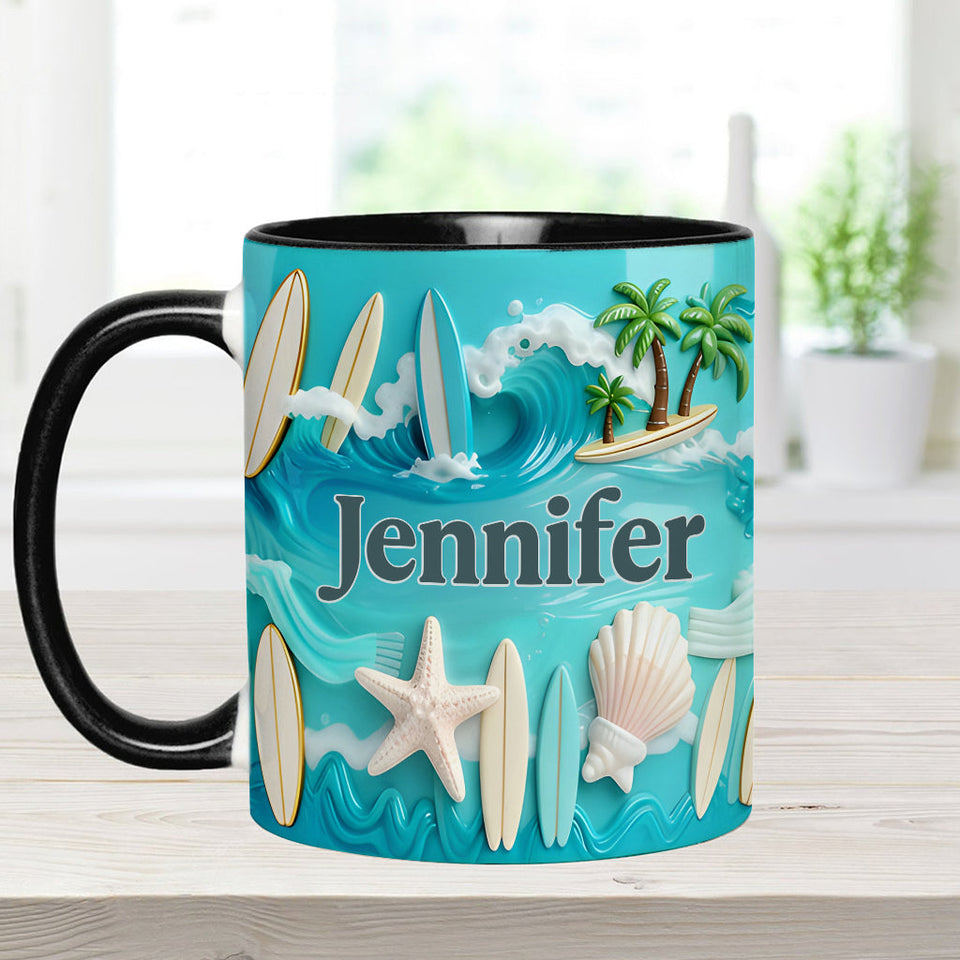 Love Surfing - Personalized Surfing Accent Mug & Coaster
