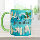 Love Surfing - Personalized Surfing Accent Mug & Coaster