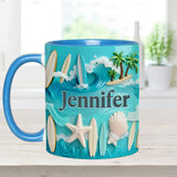 Love Surfing - Personalized Surfing Accent Mug & Coaster