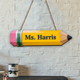 Pencil-Shaped Teacher Gift - Personalized Teacher Custom Shaped Wood Sign