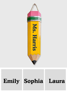 Pencil-Shaped Teacher Gift - Personalized Teacher Custom Shaped Wood Sign