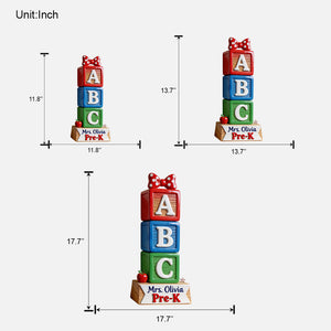 ABC Blocks 3D Shaped Plaque - Personalized Teacher Custom Shaped Wood Sign