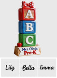 ABC Blocks 3D Shaped Plaque - Personalized Teacher Custom Shaped Wood Sign