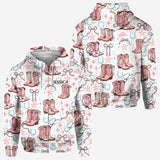 Coquette Cowgirl Boots and Bows - Personalized Cowgirl All Over Shirt