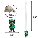 Cute Green Frog - Personalized Frog Car Ornament