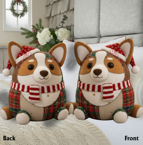 Pet Christmas Quilt - Personalized Dog Faux Fur Shaped Pillow