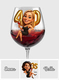 Women's Birthday - Personalized Wine Glass With Long Stem