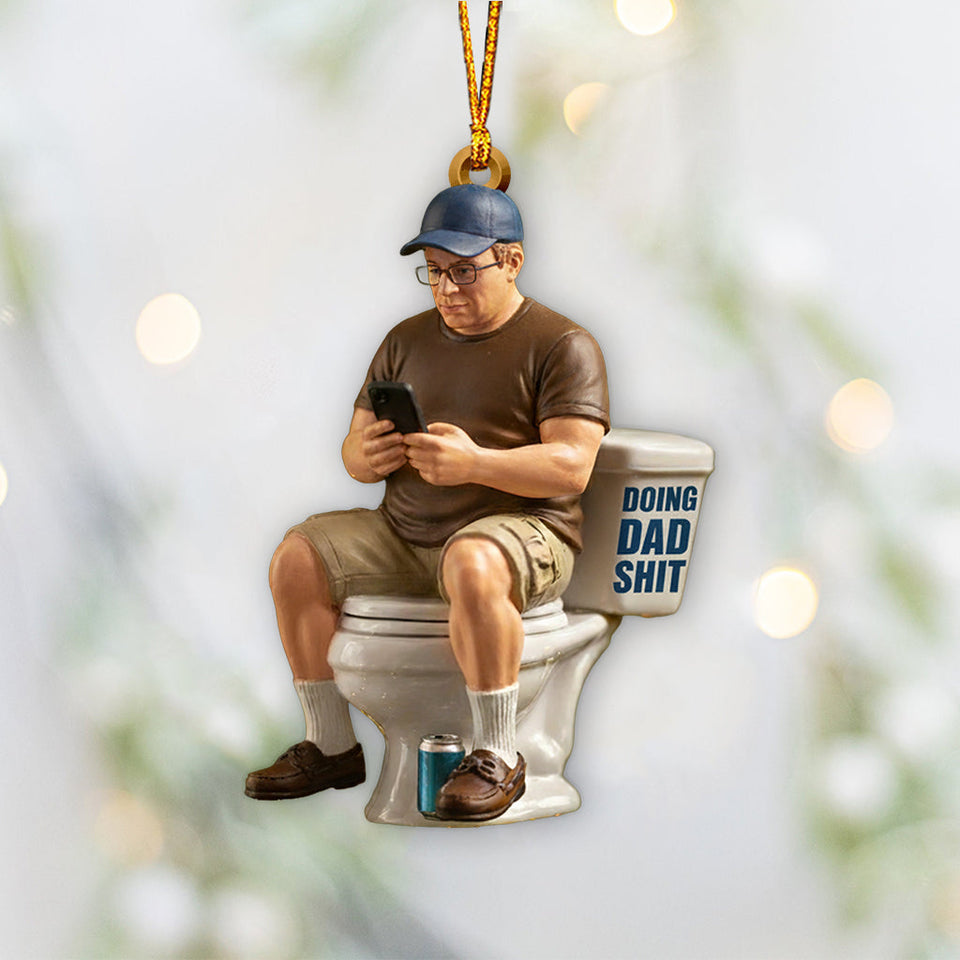 Funny Gift For Dad, Gift For Him, Doing Dad Stuff - Personalized Father Ornament
