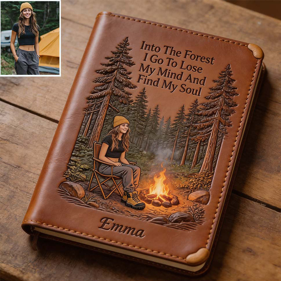 Our Happy Place - Personalized Camping Leather Journal