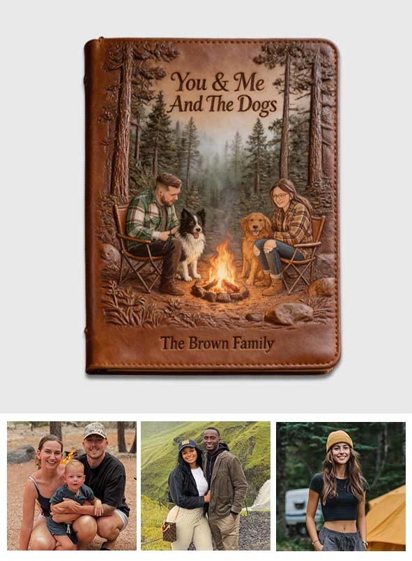 Our Happy Place - Personalized Camping Leather Journal