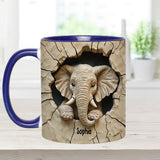Love Elephant - Personalized Elephant Accent Mug