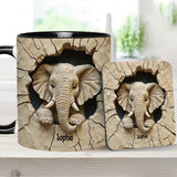 Love Elephant - Personalized Elephant Accent Mug