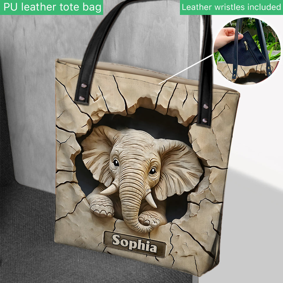 Love Elephant - Personalized Elephant Tote Bag