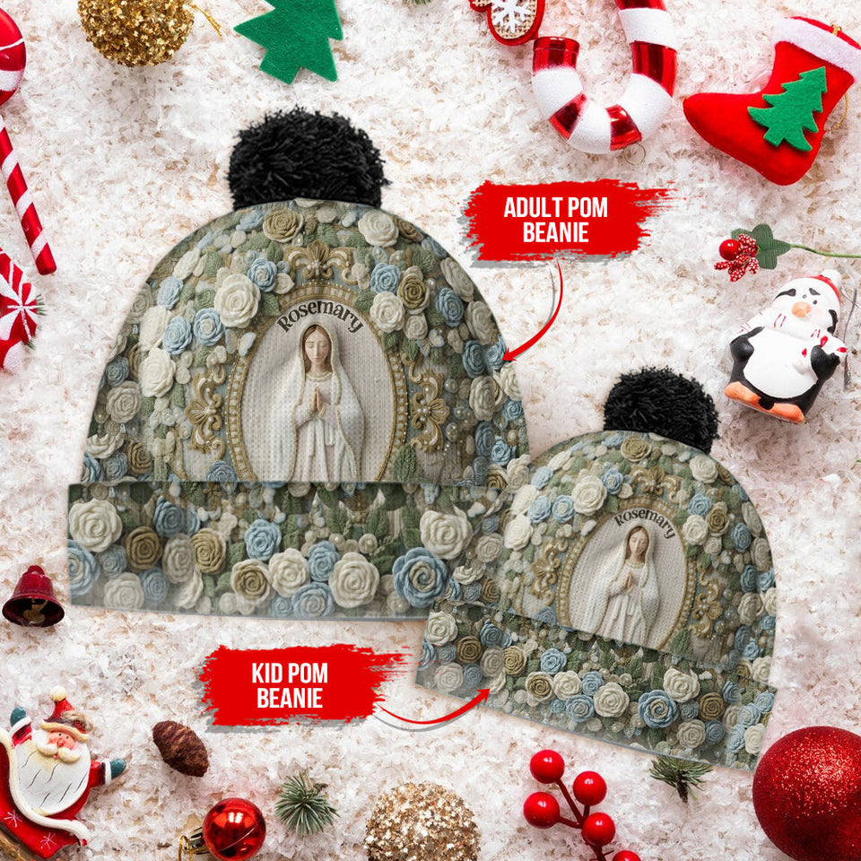 Our Lady's Rose - Personalized Christian Beanie Hat