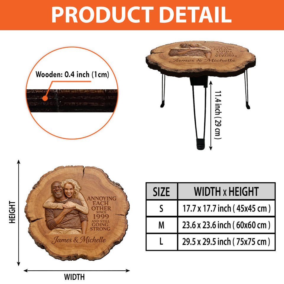 Growing Old Together - Personalized Couple Table Custom Shape
