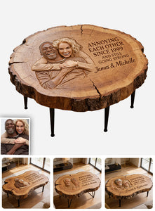 Growing Old Together - Personalized Couple Table Custom Shape