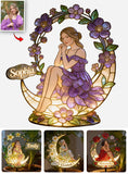 Custom From Photo - Personalized Birth Month Flower Garden Solar Light