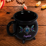 Beautiful Triple Moon - Personalized Witch Cauldron Mug