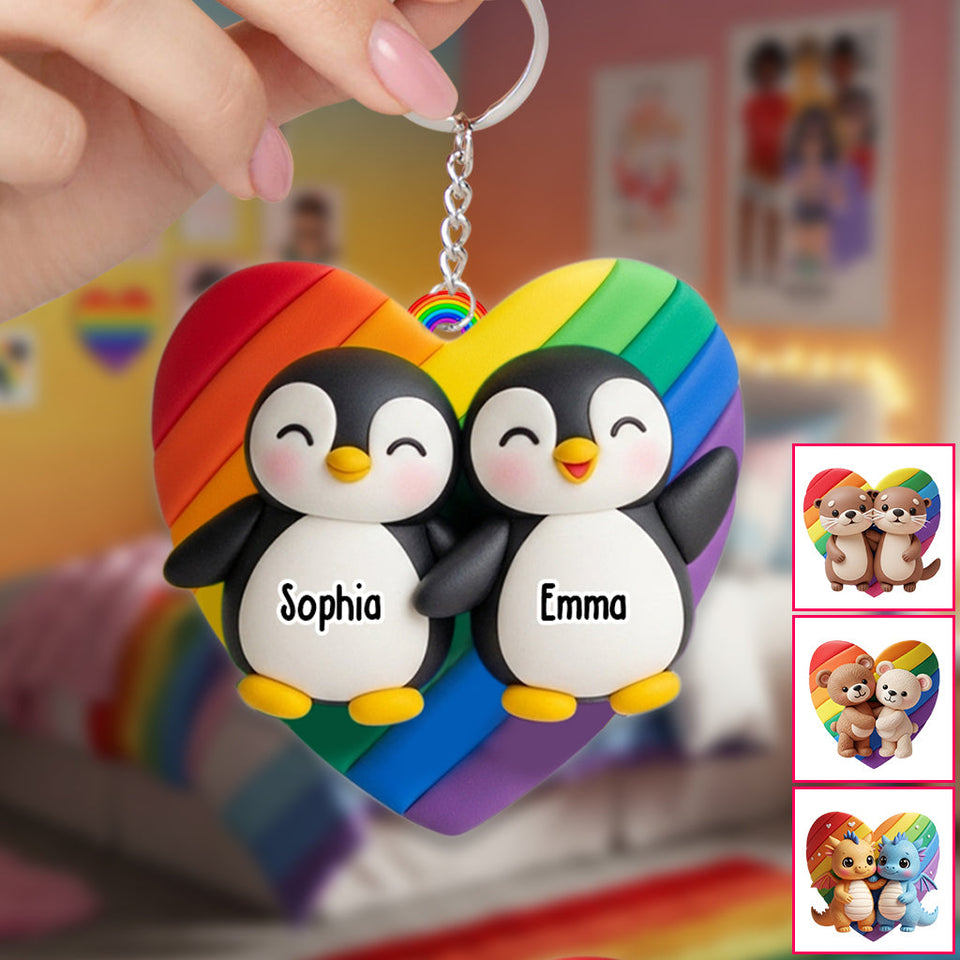 Love Is Love - Personalized LGBT Support Keychain