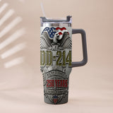 250 Years Of America History - Personalized Veteran Tumbler With Handle