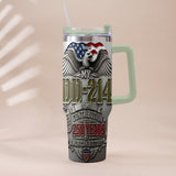 250 Years Of America History - Personalized Veteran Tumbler With Handle
