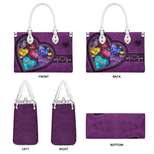 Grandma's Mom's Sweethearts - Personalized Grandma Leather Handbag