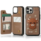 Adorable Highland Cow - Personalized Highland Cow Wallet Phone Case