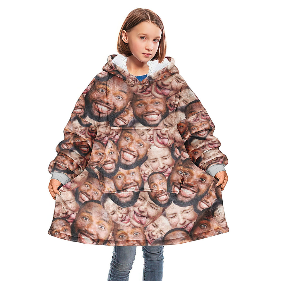 Custom Photo Blanket Hoodie - gift for dog lover, cat lover, anyone - Personalized Blanket Hoodie