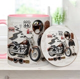 Motorcycle - Personalized Biker Accent Mug & Coaster