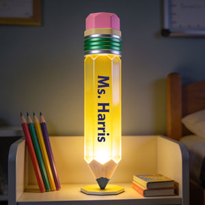 Pencil-Shaped Teacher Gift - Pencil Night Light - Personalized Teacher Acrylic LED Night Light