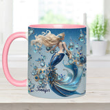 Beautiful Mermaid - Personalized Mermaid Accent Mug