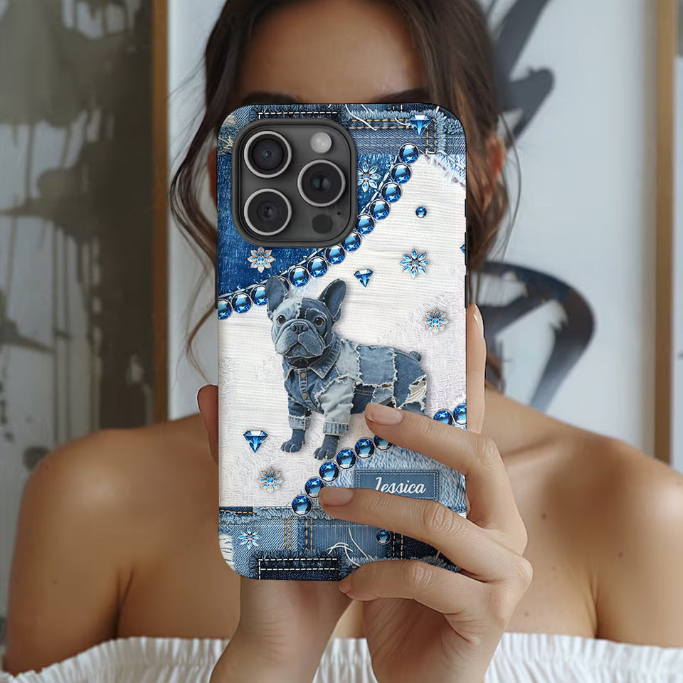 Cute Bulldog - Personalized Dog Full Print Phone Case