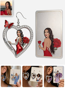 Floral Heart - Personalized Self Love Earrings With Card