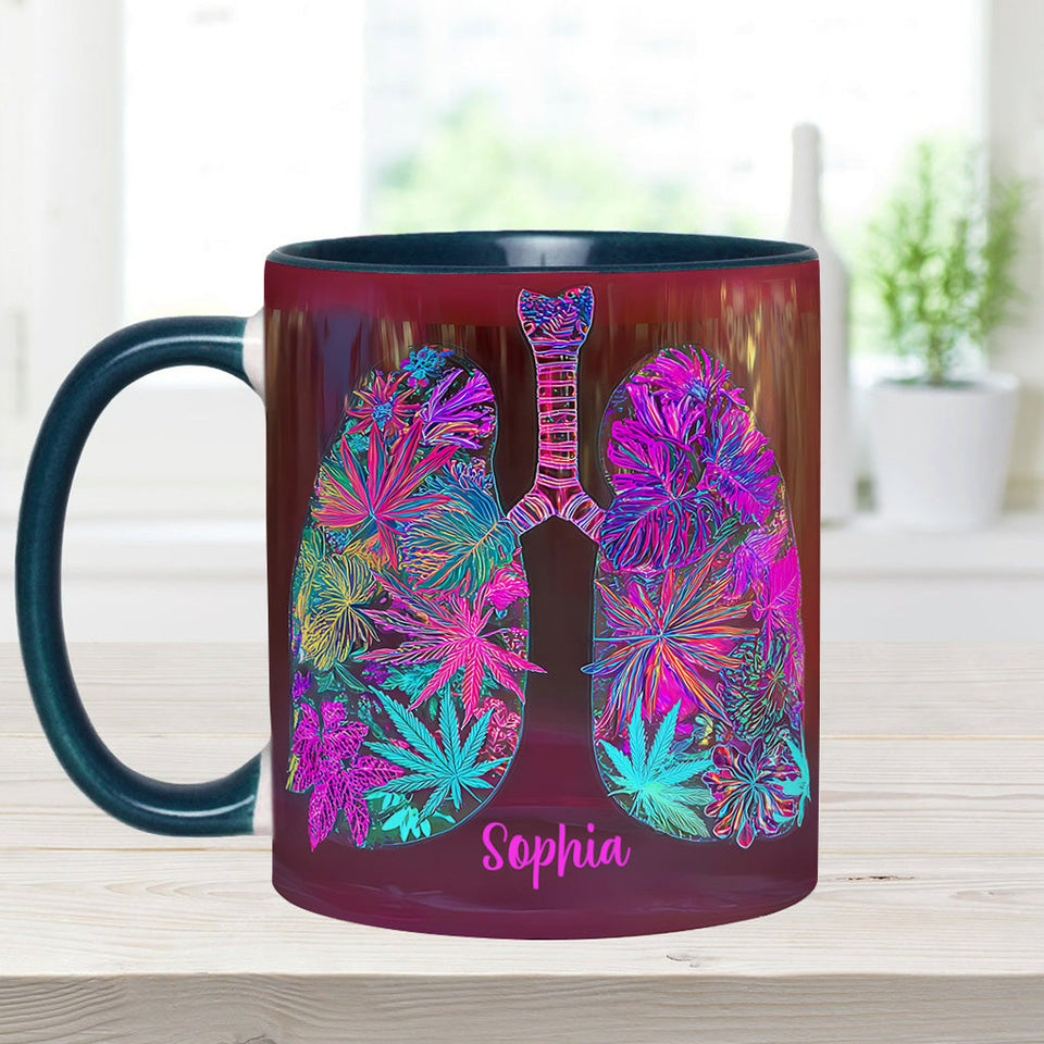 Stoner Chick Lungs - Personalized Weed Accent Mug