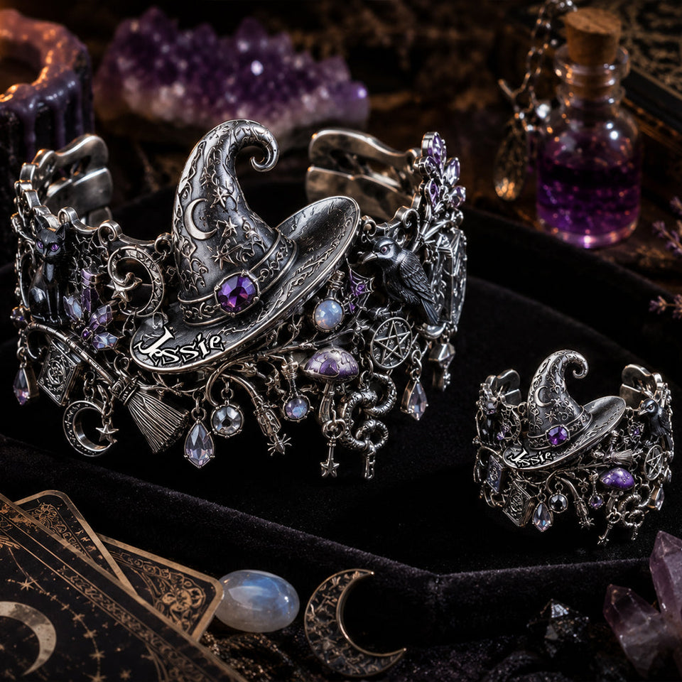 Enchanted Witch - Personalized Witch Bracelet & Ring Set