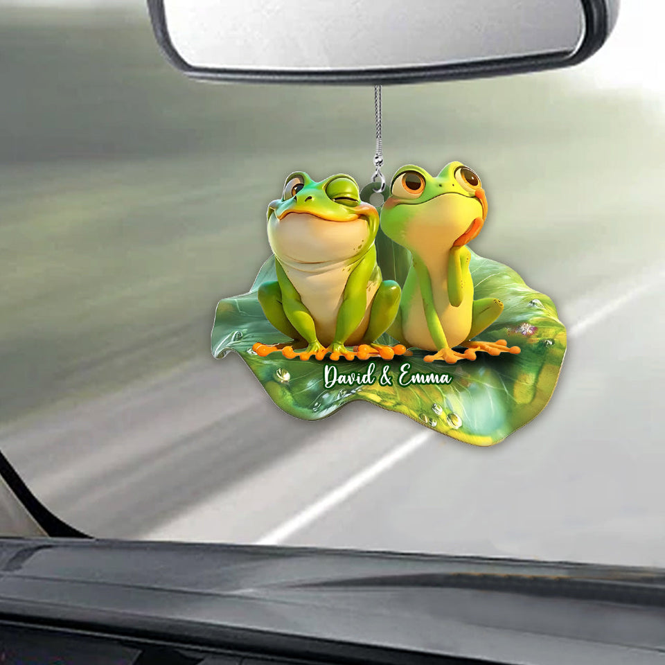 Frog Couple - Personalized Frog Car Ornament