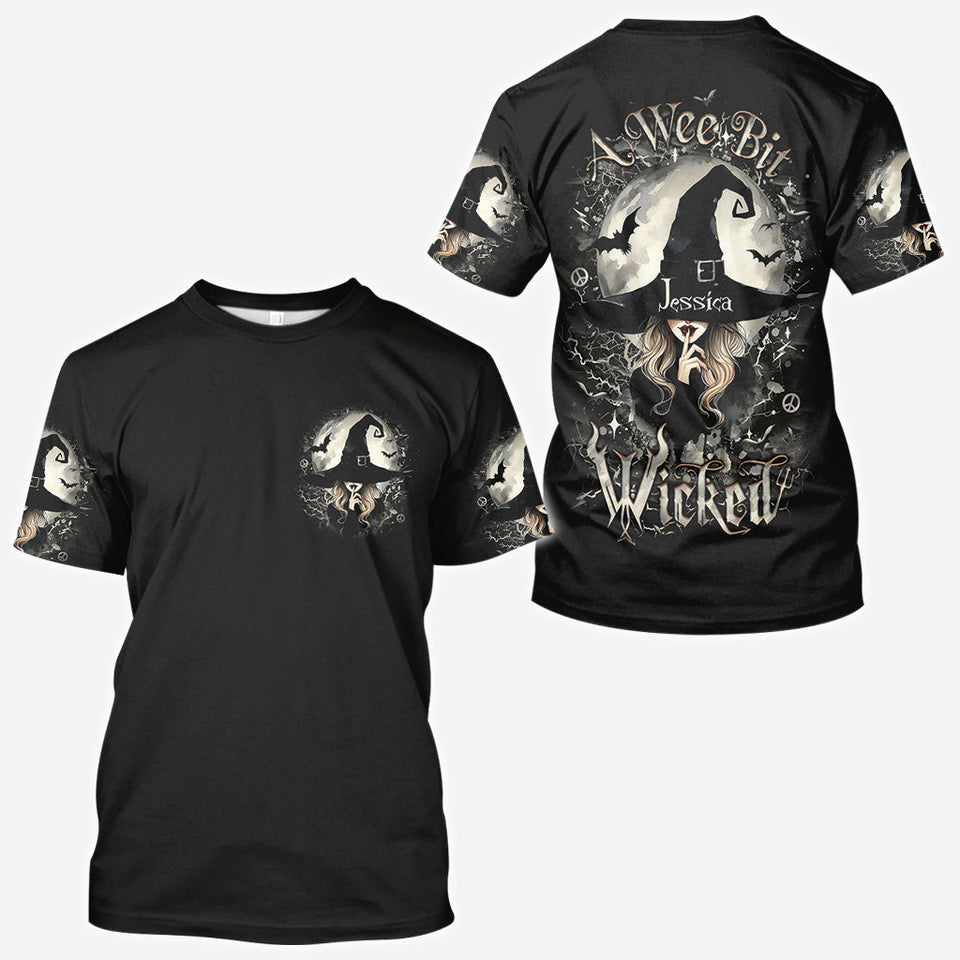 A Wee Bit Wicked - Personalized Witch All Over Shirt