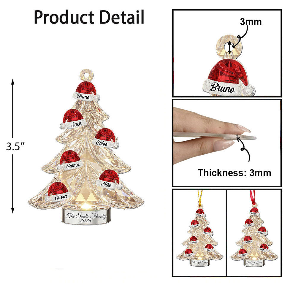 Merry Christmas To Family - Personalized Family Transparent Ornament
