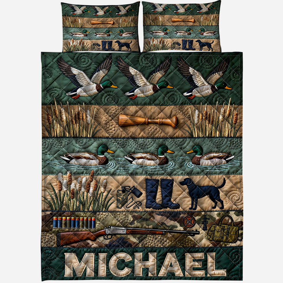 Duck Hunting Season - Personalized Hunting Quilt Set