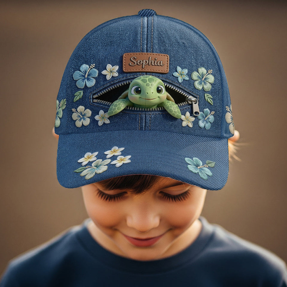 Salty Lil' Beach - Personalized Turtle Classic Cap