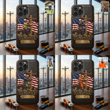 We The People - Personalized Lineman 3D Embossed Leather Phone Case