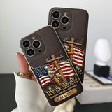 We The People - Personalized Lineman 3D Embossed Leather Phone Case