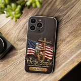 We The People - Personalized Lineman 3D Embossed Leather Phone Case