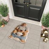 Custom Any Photo Doing Dad Shit - Personalized Father Non-Slip Tufted Rug