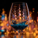 Magical Night - Personalized Boating Wine Glass With Long Stem