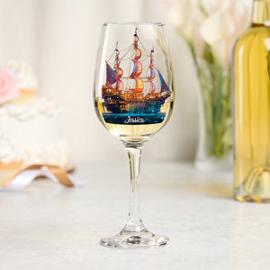 Magical Night - Personalized Boating Wine Glass With Long Stem