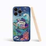 Grandma Turtle - Personalized Turtle 3D Embossed Leather Phone Case
