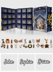 24 Days to the Manger - Personalized Christian Folded Advent Calendar With Ornaments