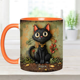 Cute Black Cat - Personalized Black Cat Accent Mug