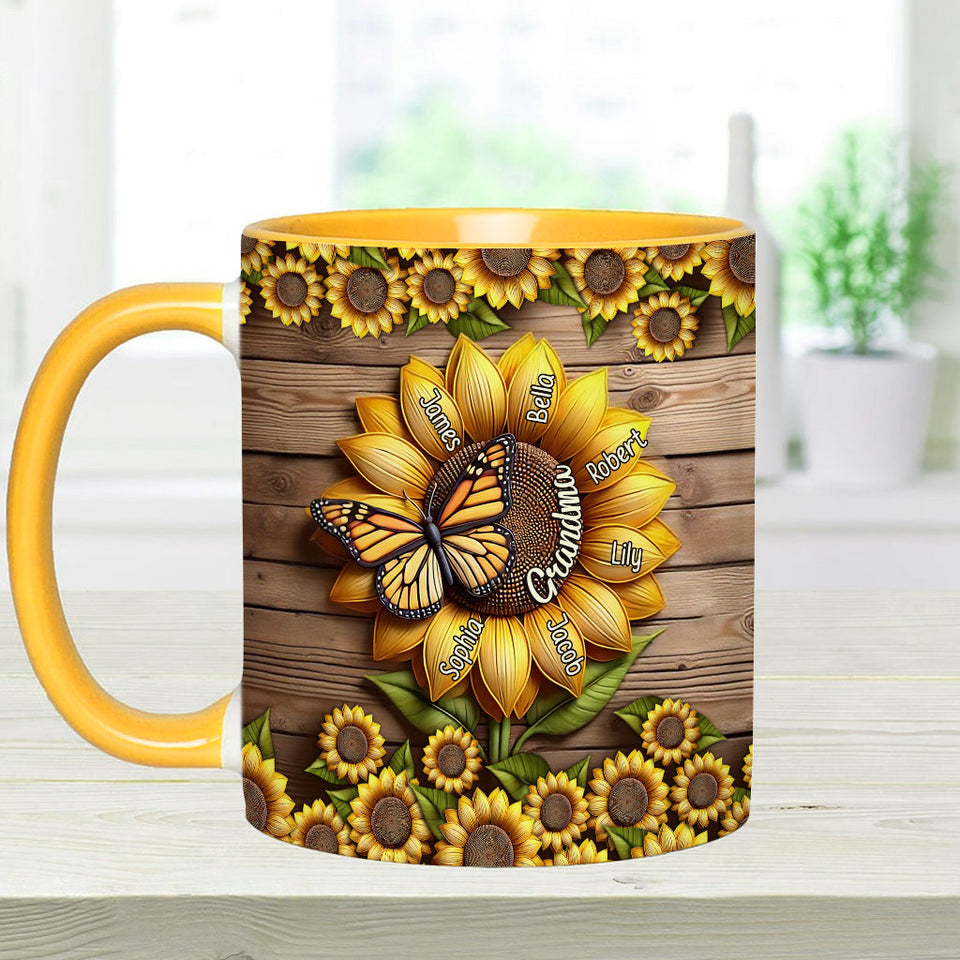 You Are My Sunshine Grandma Mom - Personalized Grandma Accent Mug